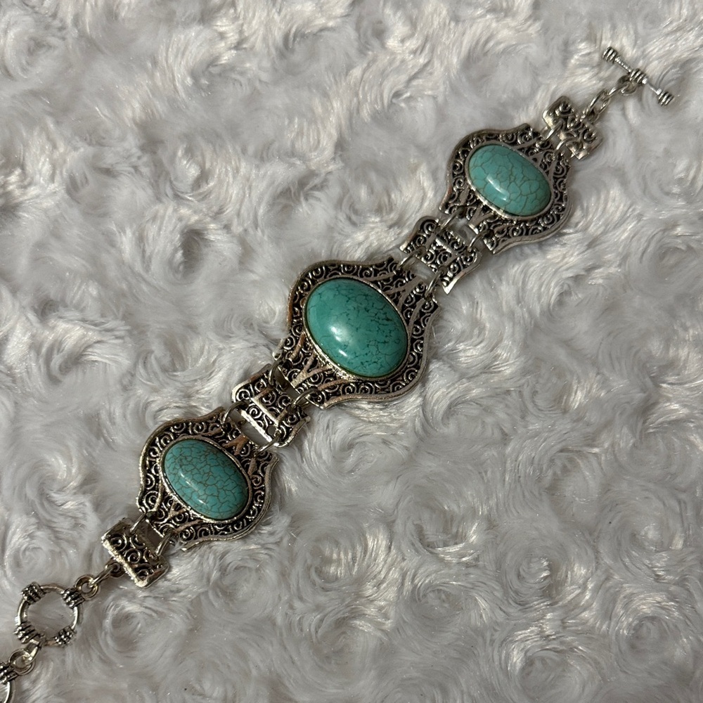 Silver and Turquoise Bracelet